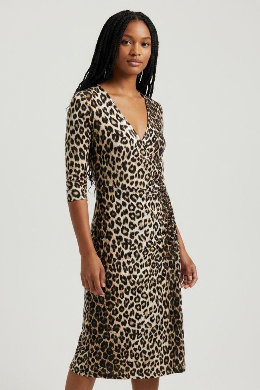 La Prestic Ouiston Panthere Print Dress NWT Size 2